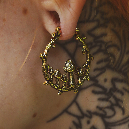 Ancient Gold Mushroom Earrings