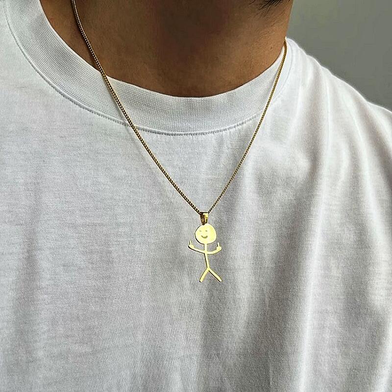 Stickman Pendant Necklace