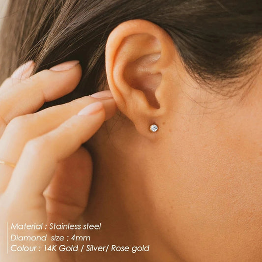 Stainless Steel Birthstone Earrings